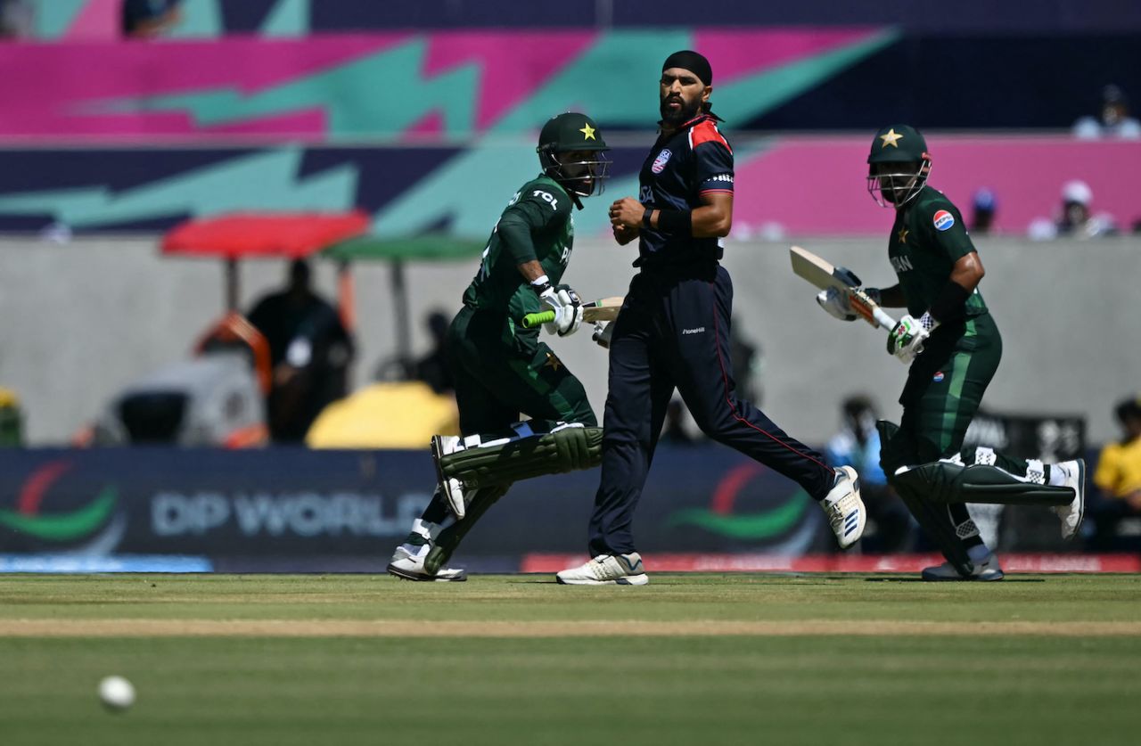 Babar Azam and Shadab Khan started slow but consolidated Pakistan's innings, T20 World Cup 2024, USA vs Pakistan, Dallas, June 6 2024
