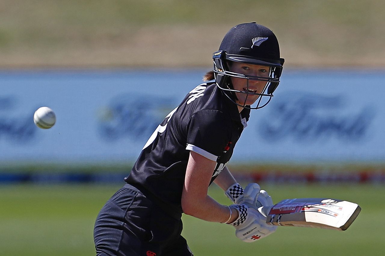 Lauren Down bats, New Zealand vs India, ODI, Queenstown, February 24, 2022