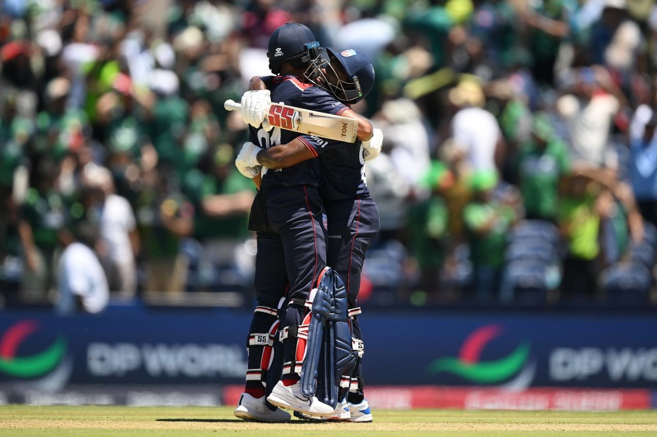 Nitish Kumar and Aaron Jones took it to the Super Over for USA, T20 World Cup 2024, USA vs Pakistan, Dallas, June 6 2024