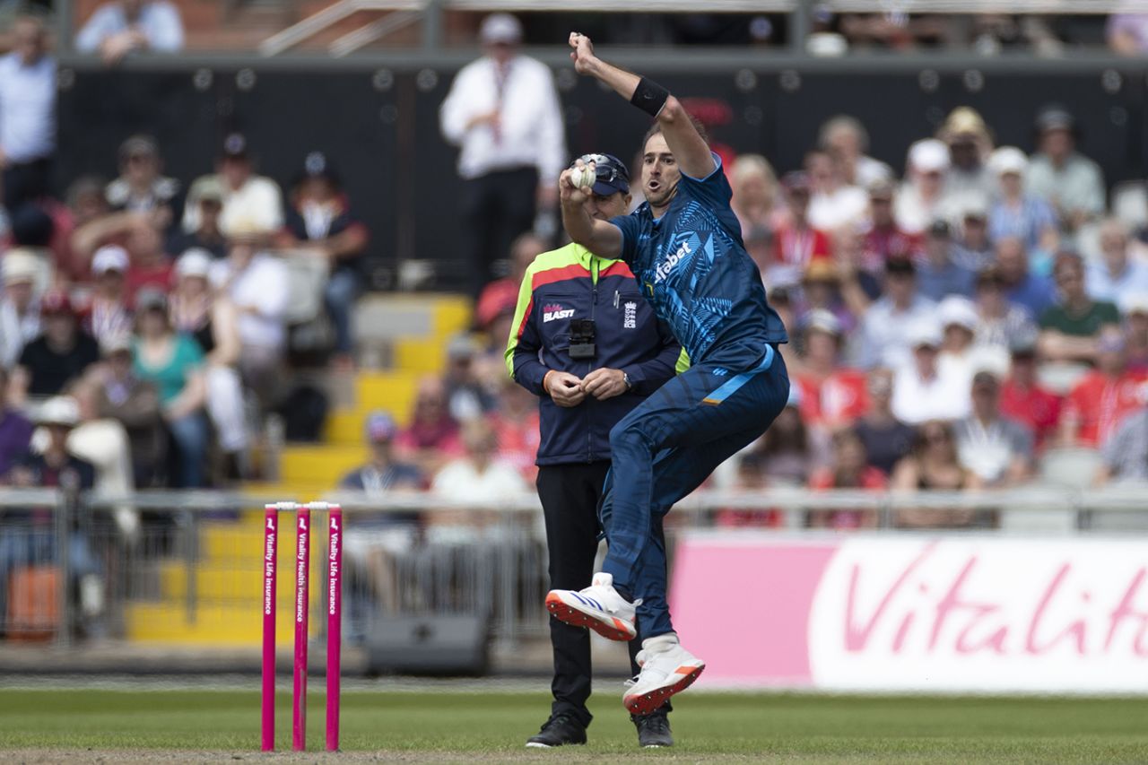 Daryn Dupavillon was making his Blast debut for Derbyshire, Vitality T20 Blast, Lancashire vs Durham, Old Trafford, June 2, 2024