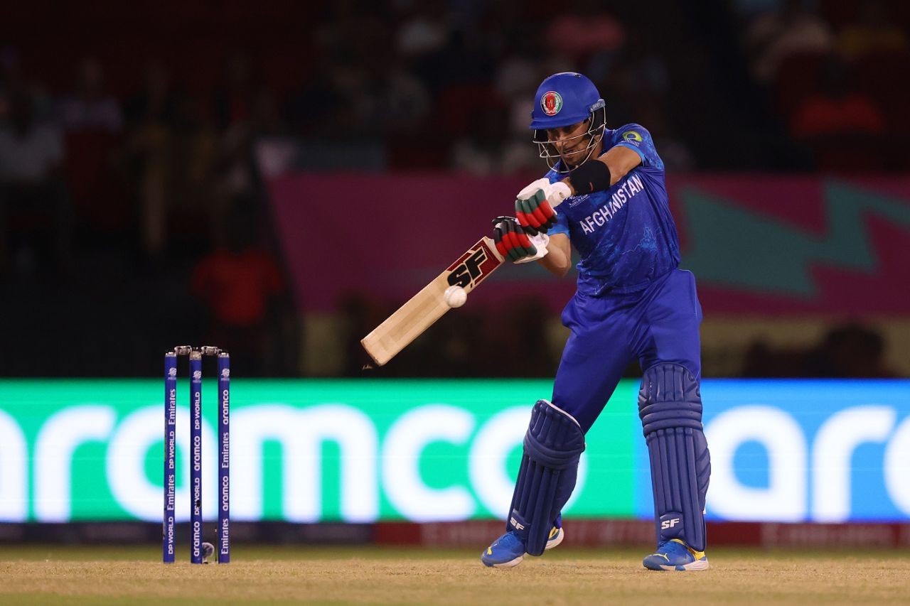 Rahmanullah Gurbaz timed his punches well in the powerplay, New Zealand vs Afghanistan, T20 World Cup 2024, Guyana, June 7, 2024