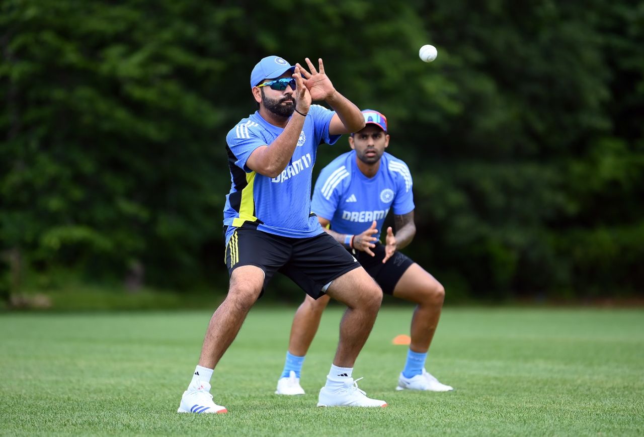 Rohit Sharma participates in some catching drills, T20 World Cup 2024, New York, June 7, 2024