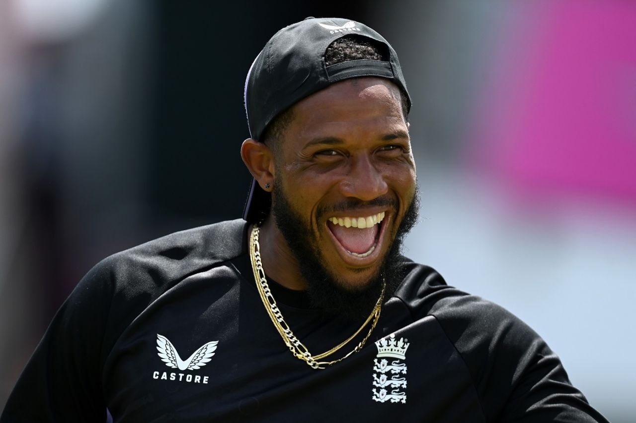 Chris Jordan finds a reason to smile during training, Bridgetown, June 7, 2024