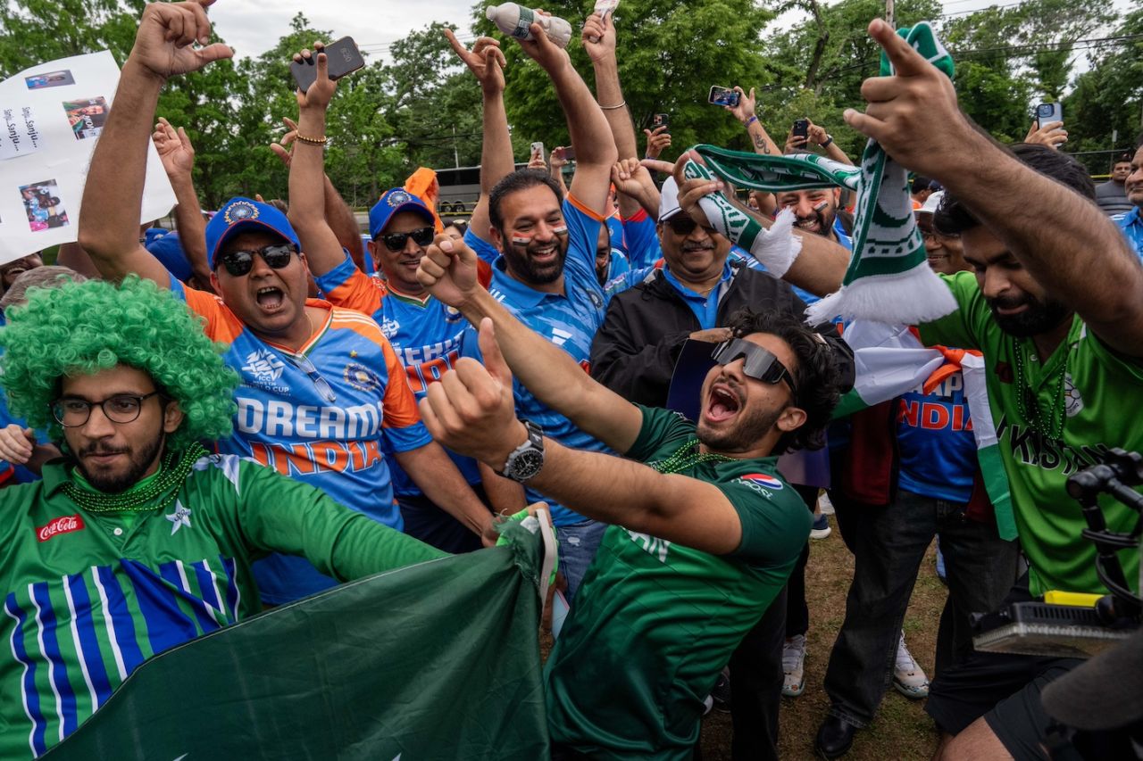 The party begins - Indian and Pakistani fans celebrate the occasion together, India vs Pakistan, T20 World Cup 2024, New York, June 9, 2024