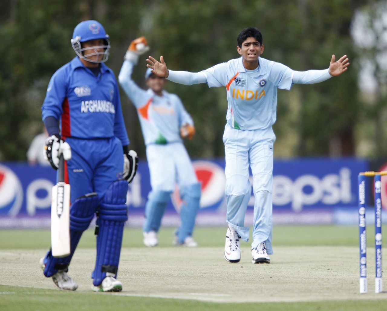 Saurabh Netravalkar took 2 for 23 from ten consecutive overs, Afghanistan Under-19s v India Under-19s, 1st Match, Group A, ICC Under-19 World Cup, Lincoln, January 15, 2009