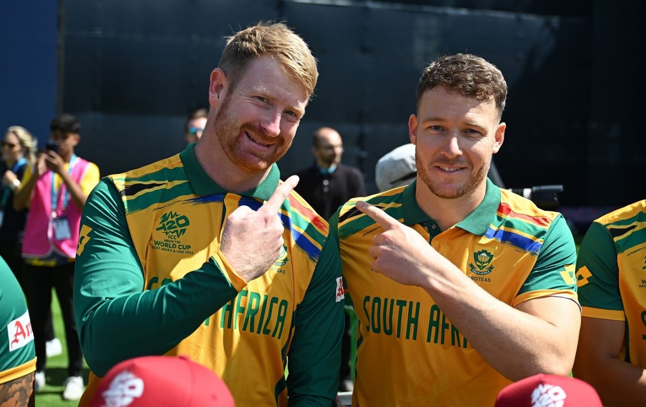 Heinrich Klaasen and David Miller pose for a picture ahead of the game, Bangladesh vs South Africa, T20 World Cup 2024, New York, June 10, 2024