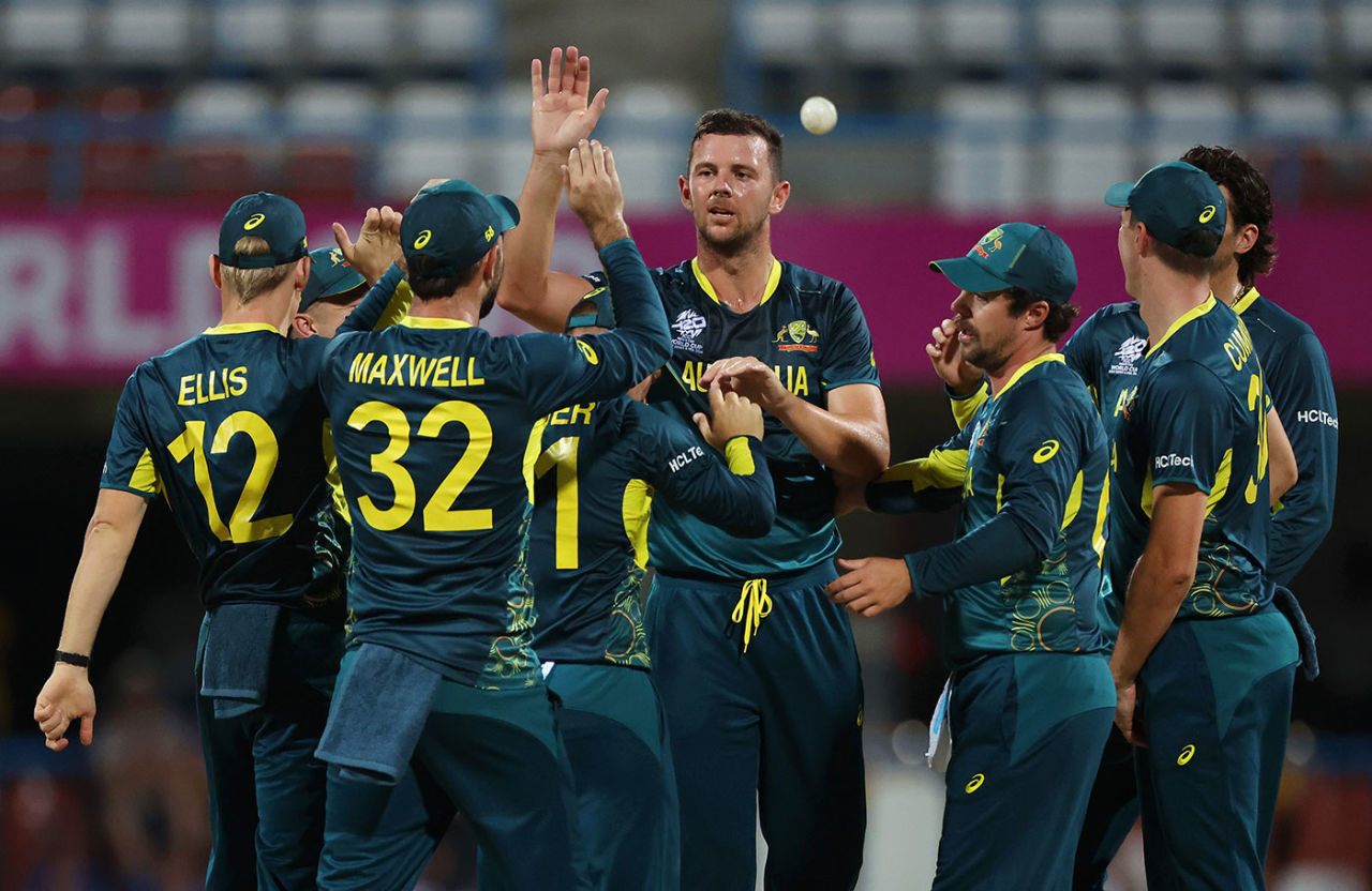 Josh Hazlewood was a tough proposition in the powerplay, Australia vs Namibia, T20 World Cup 2024, North Sound, June 11, 2024