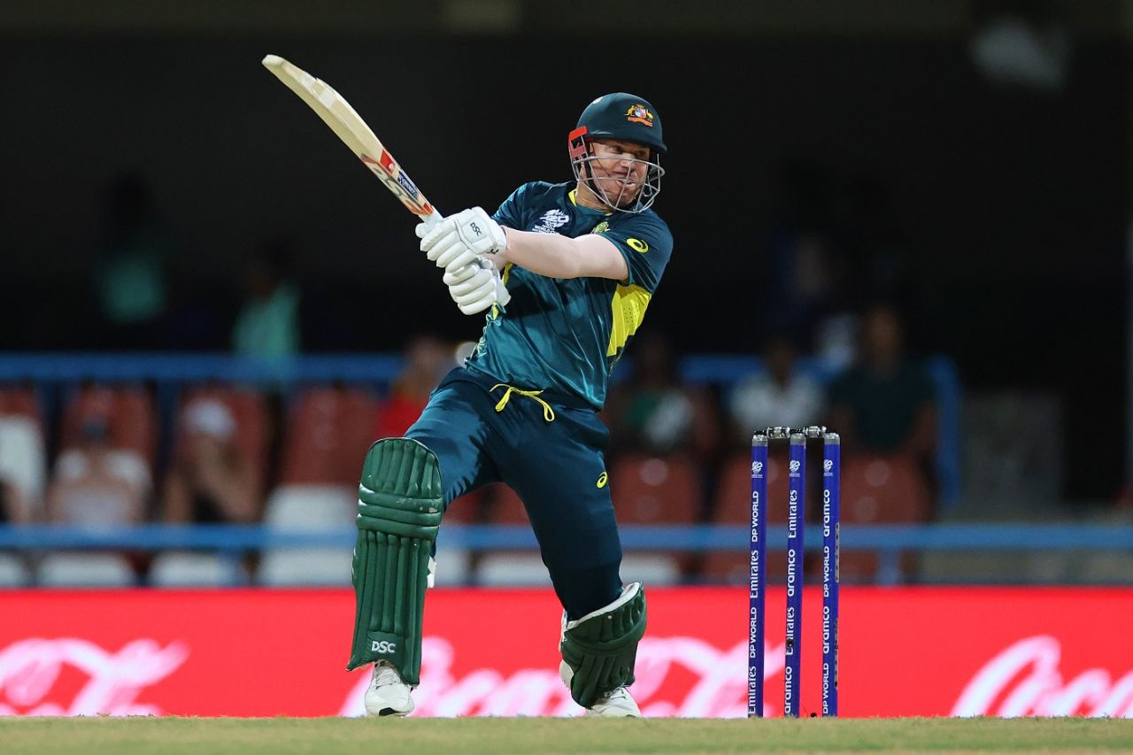 David Warner is not one to miss out on width, Australia vs Namibia, Men's T20 World Cup 2024, North Sound, June 11, 2024