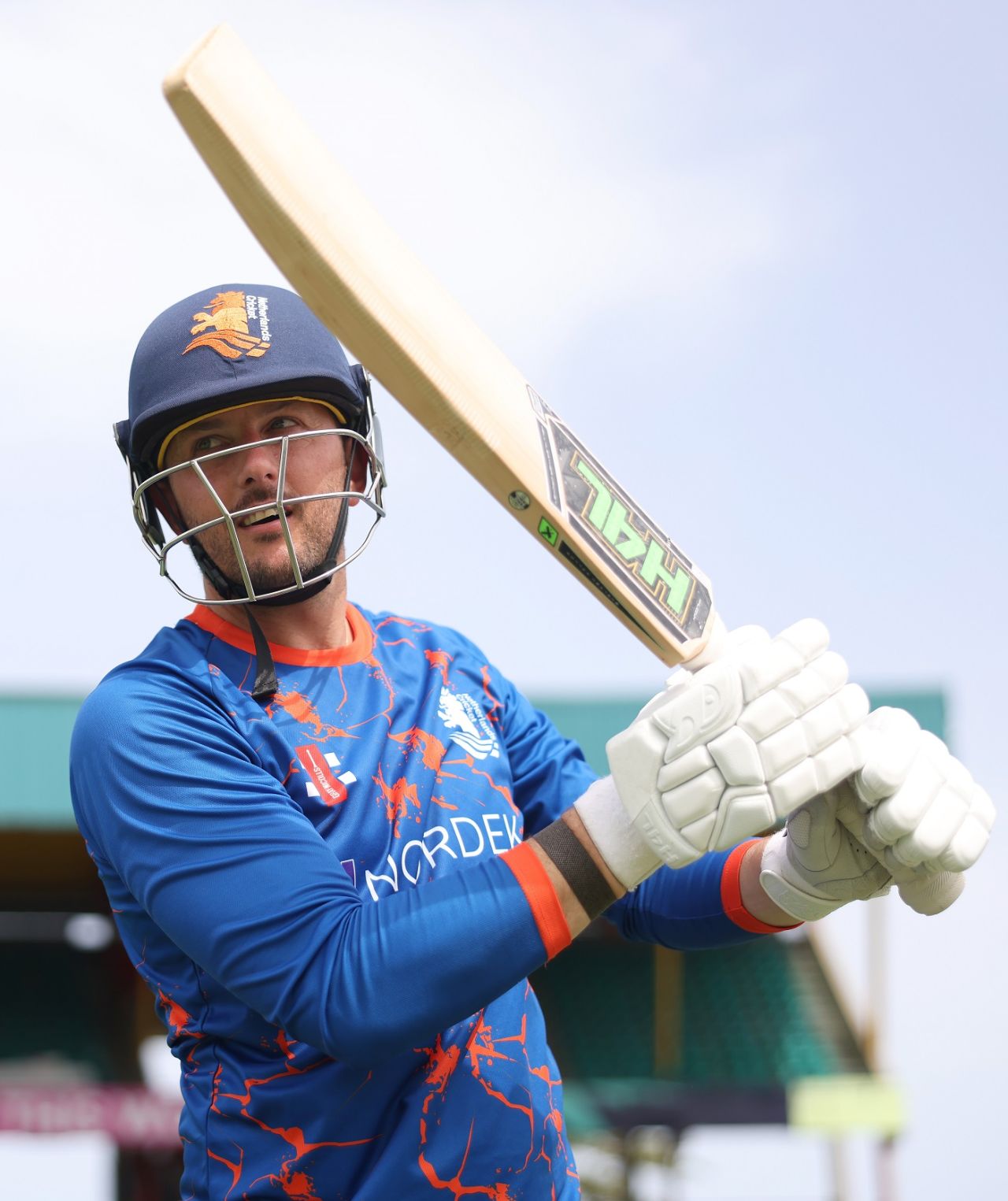 Wesley Barresi pads up during a training session, Kingstown, T20 World Cup 2024, June 12, 2024