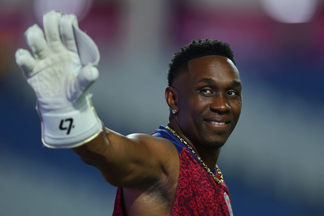 Afghanistan bowling consultant Dwayne Bravo in action at training, Afghanistan vs PNG, T20 World Cup, Group C, Trinidad, June 13, 2024