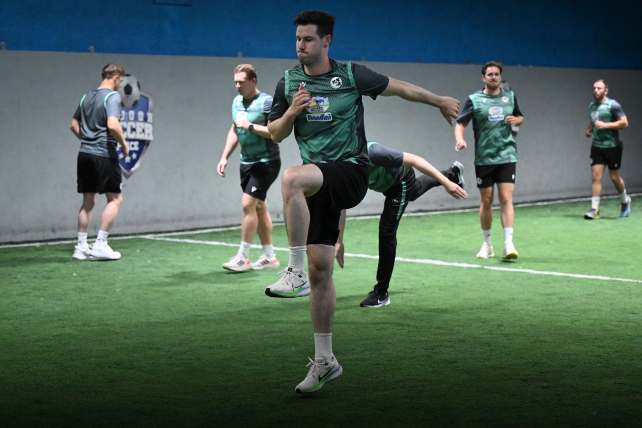 George Dockrell loosens up in a training session, T20 World Cup 2024, Lauderhill, June 13, 2024