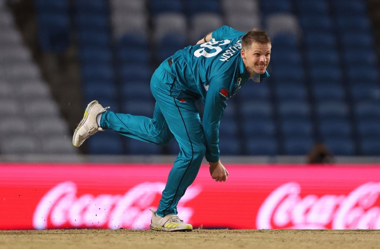 Lockie Ferguson bends his back, New Zealand vs Uganda, Men's T20 World Cup, Tarouba, June 14, 2024