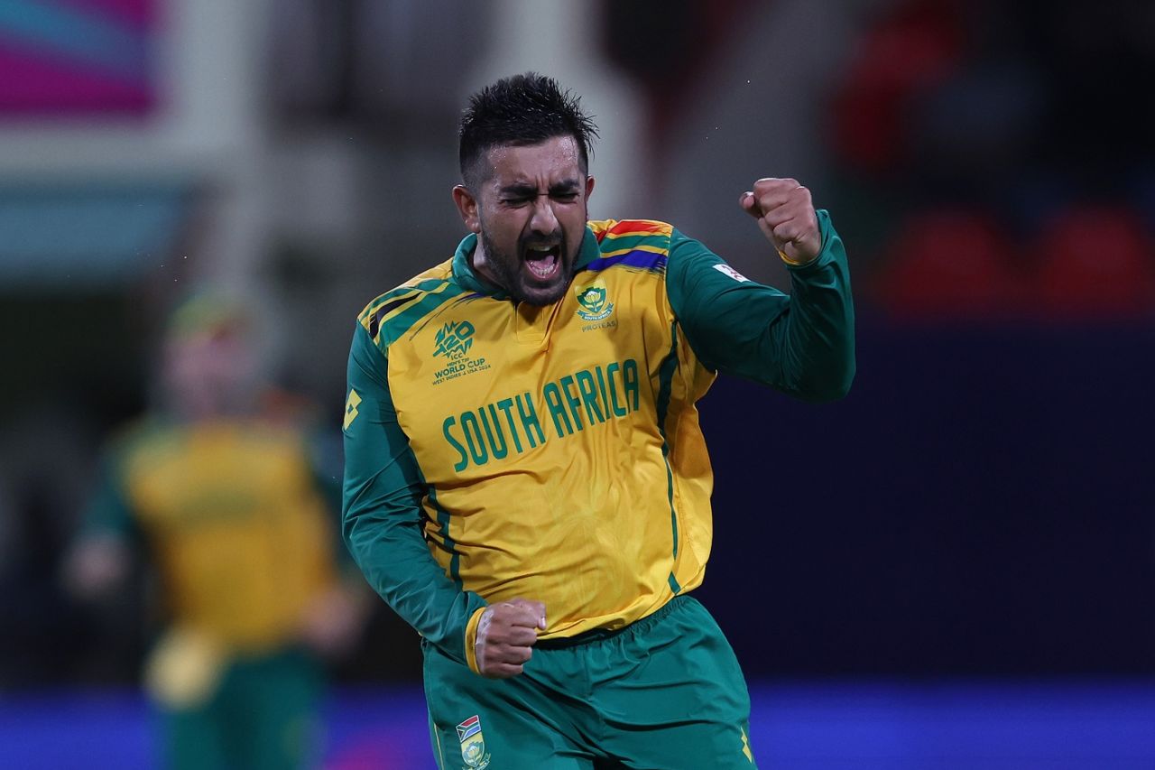 Tabraiz Shamsi took four wickets to help his team win a thriller, Nepal vs South Africa, Men's T20 World Cup, Kingstown, June 14, 2024