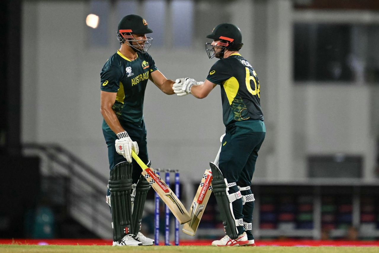 Marcus Stoinis and Travis Head added 80 off just 44 balls, Australia vs Scotland, T20 World Cup 2024, Gros Islet, June 15, 2024