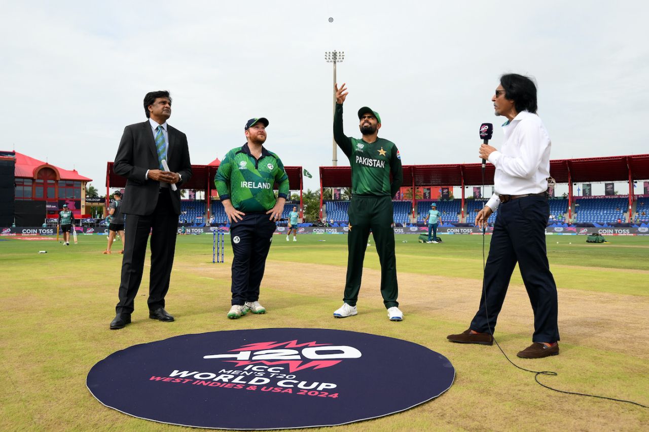 Babar Azam won the toss and put Paul Stirling-led Ireland into bat, Ireland vs Pakistan, T20 World Cup 2024, Lauderhill, June 16, 2024