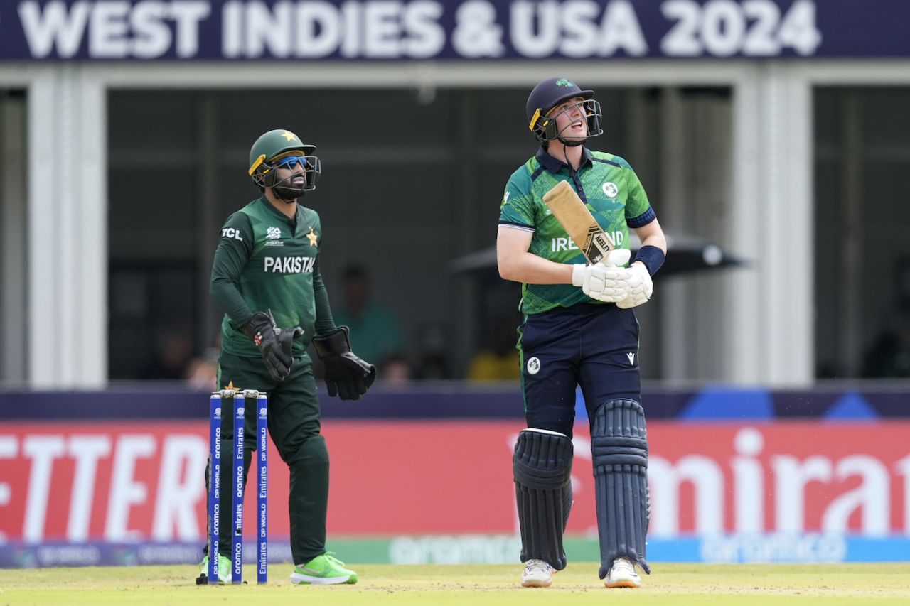 Gareth Delany made 31 off 19 after coming in at 28 for 5, Ireland vs Pakistan, T20 World Cup 2024, Lauderhill, June 16, 2024