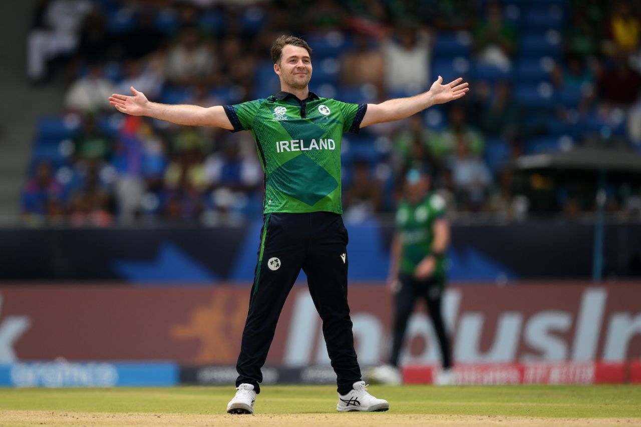 Curtis Campher finished with 2 for 24, Ireland vs Pakistan, T20 World Cup 2024, Lauderhill, June 16, 2024