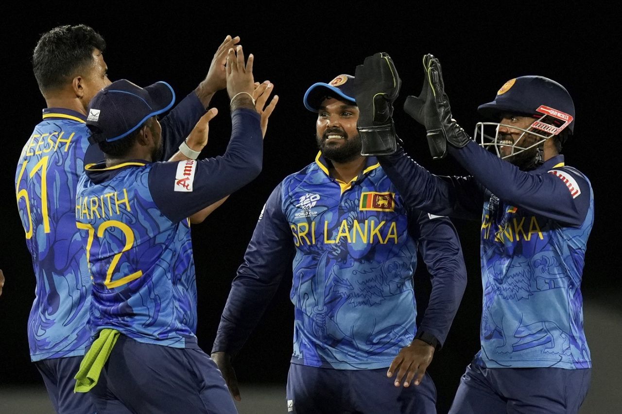 Maheesh Theekshana, Charith Asalanka, Wanindu Hasaranga, Kusal Mendis get together, Netherlands vs Sri Lanka, T20 World Cup 2024, Gros Islet, June 16, 2024