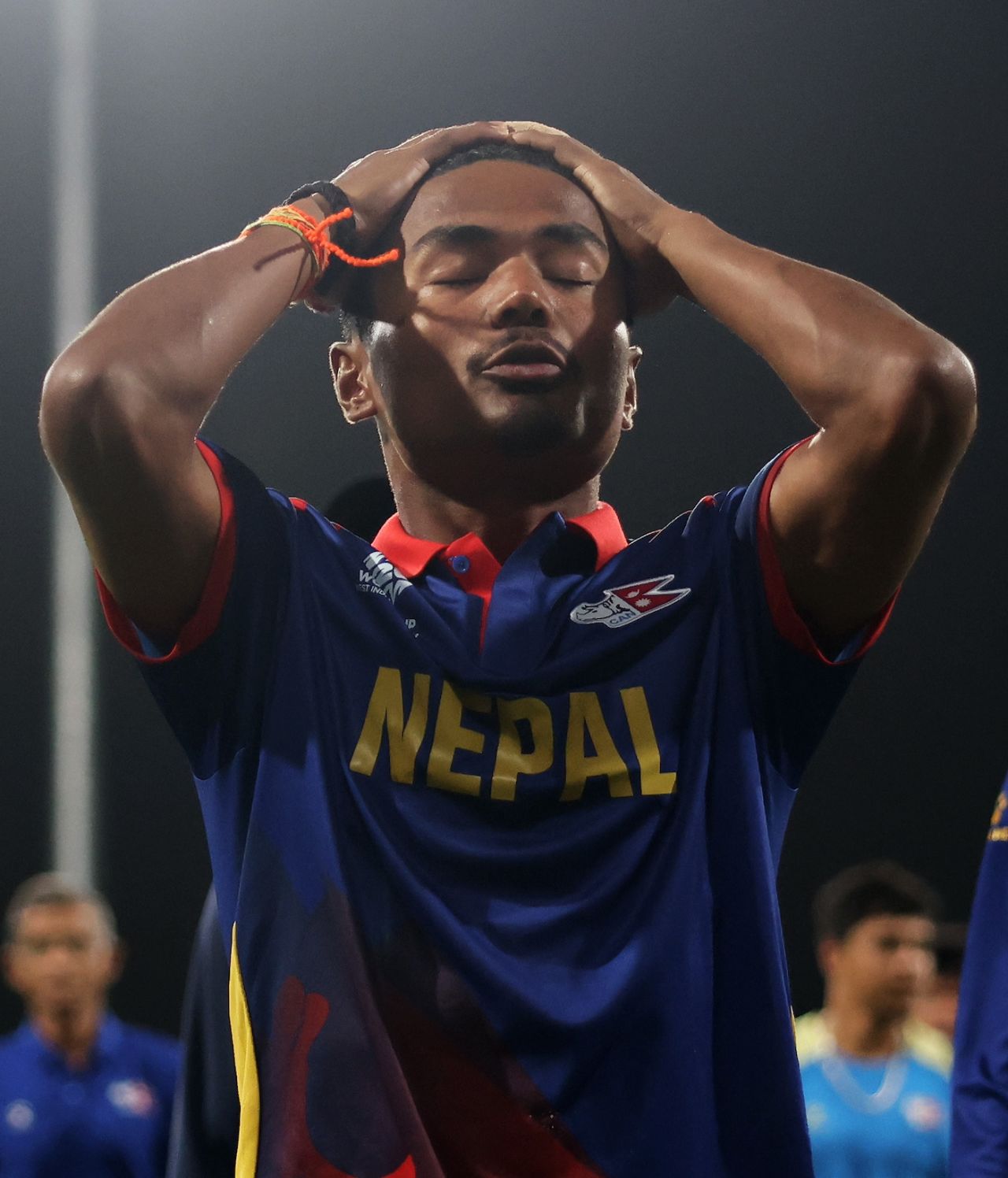 Nepal captain Rohit Paudel reacts after Nepal's loss, Bangladesh vs Nepal, T20 World Cup 2024, Kingstown, June 16, 2024