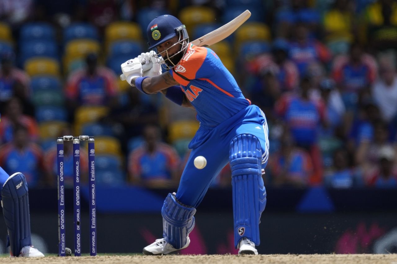 Hardik Pandya thumped a few boundaries, Afghanistan vs India, T20 World Cup Super Eight, Bridgetown, June 20, 2024