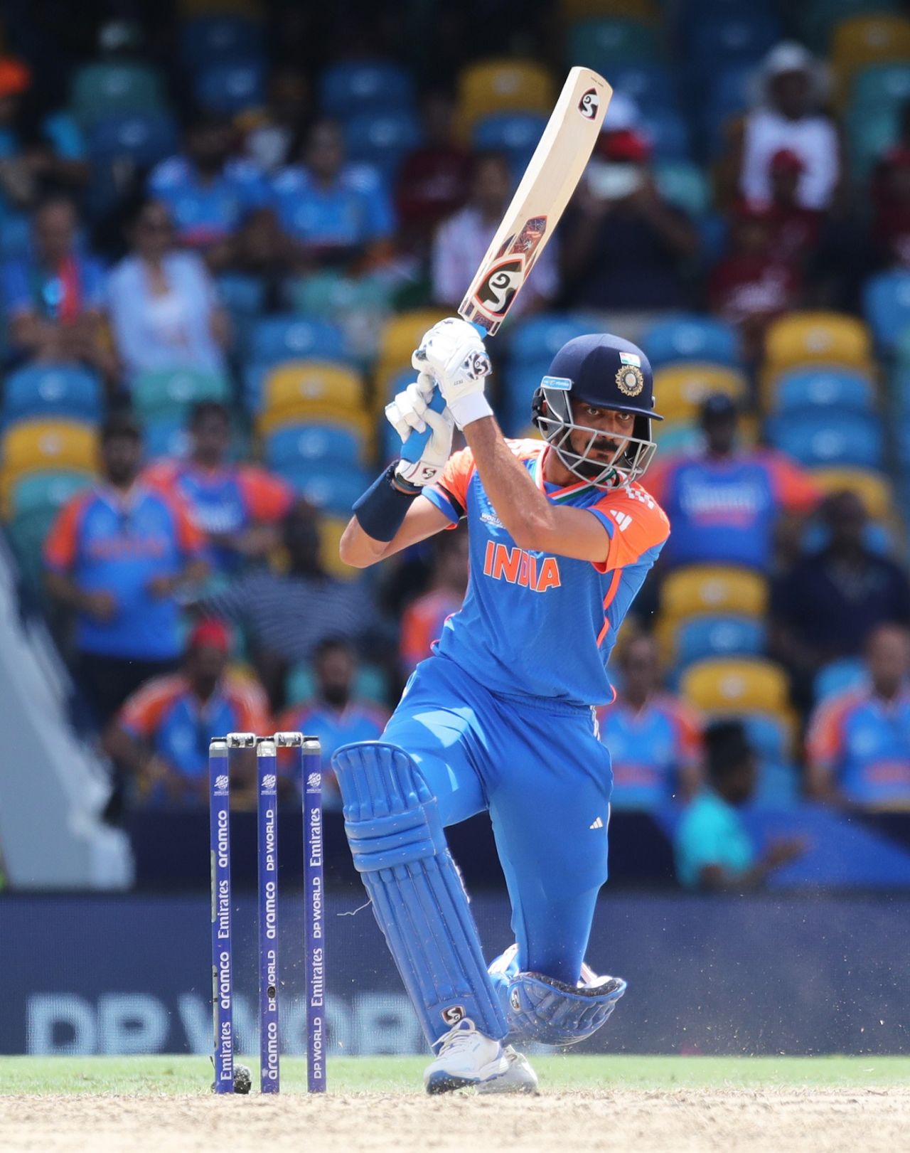 Axar Patel pushed India's score with a cameo, Afghanistan vs India, T20 World Cup Super Eight, Bridgetown, June 20, 2024