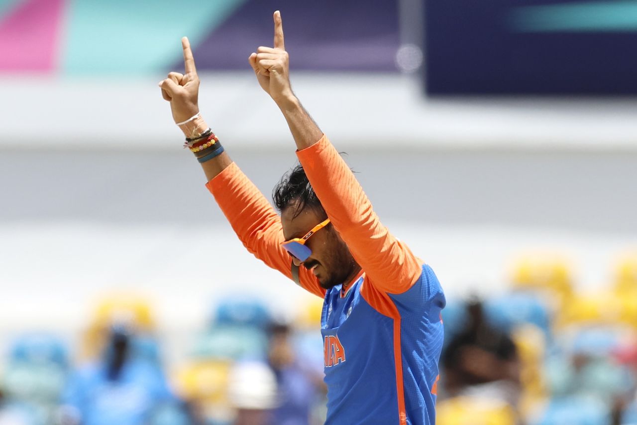 Axar Patel removed Ibrahim Zadran inside the powerplay, Afghanistan vs India, T20 World Cup Super Eight, Bridgetown, June 20, 2024