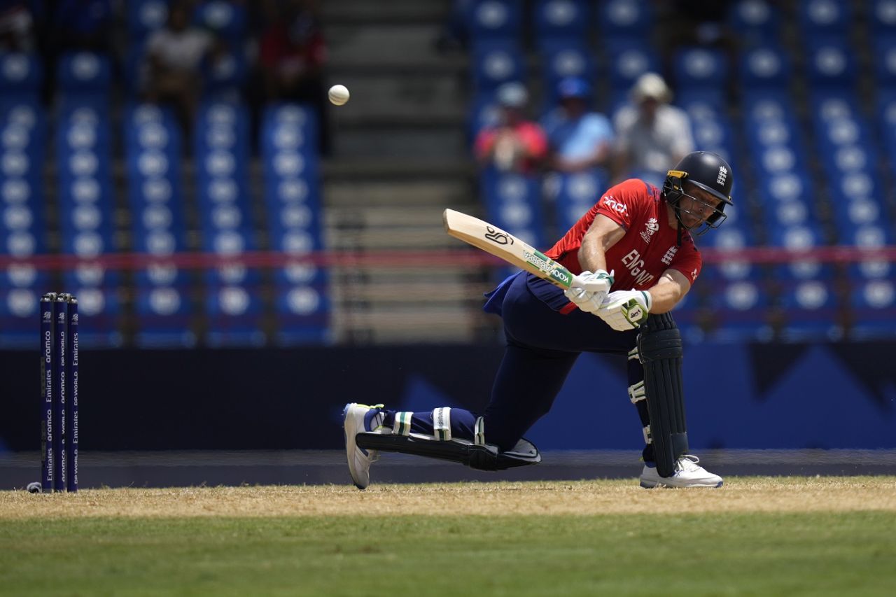 Jos Buttler brings out the good ol' reverse sweep, England vs South Africa, T20 World Cup 2024, Super Eight, St Lucia, June 21, 2024