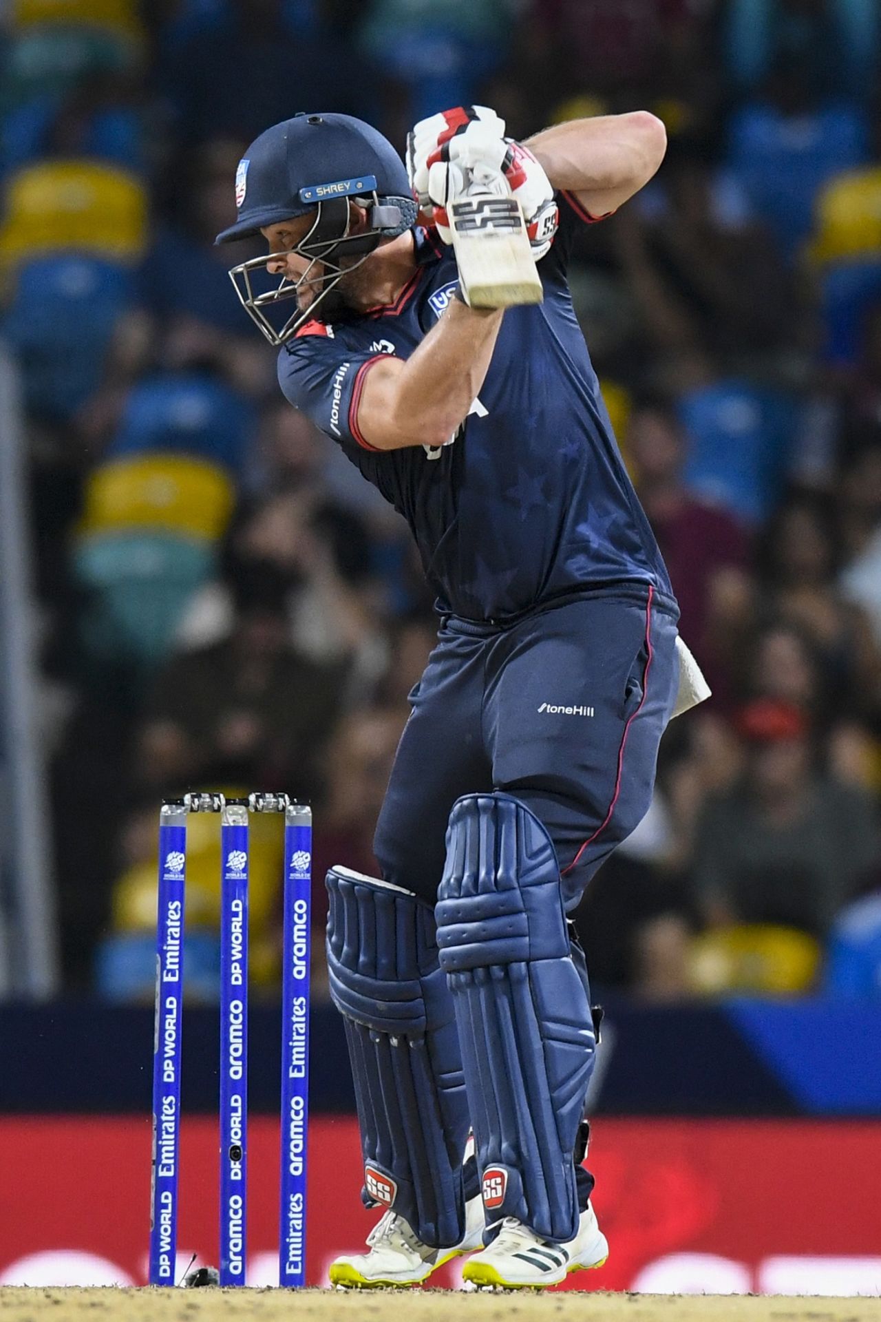 Andries Gous plays a square drive ESPNcricinfo