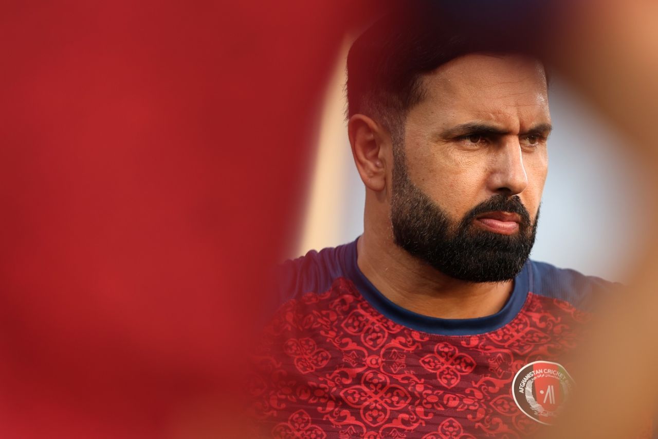 Mohammad Nabi looks on, Kingstown, June 21, 2024