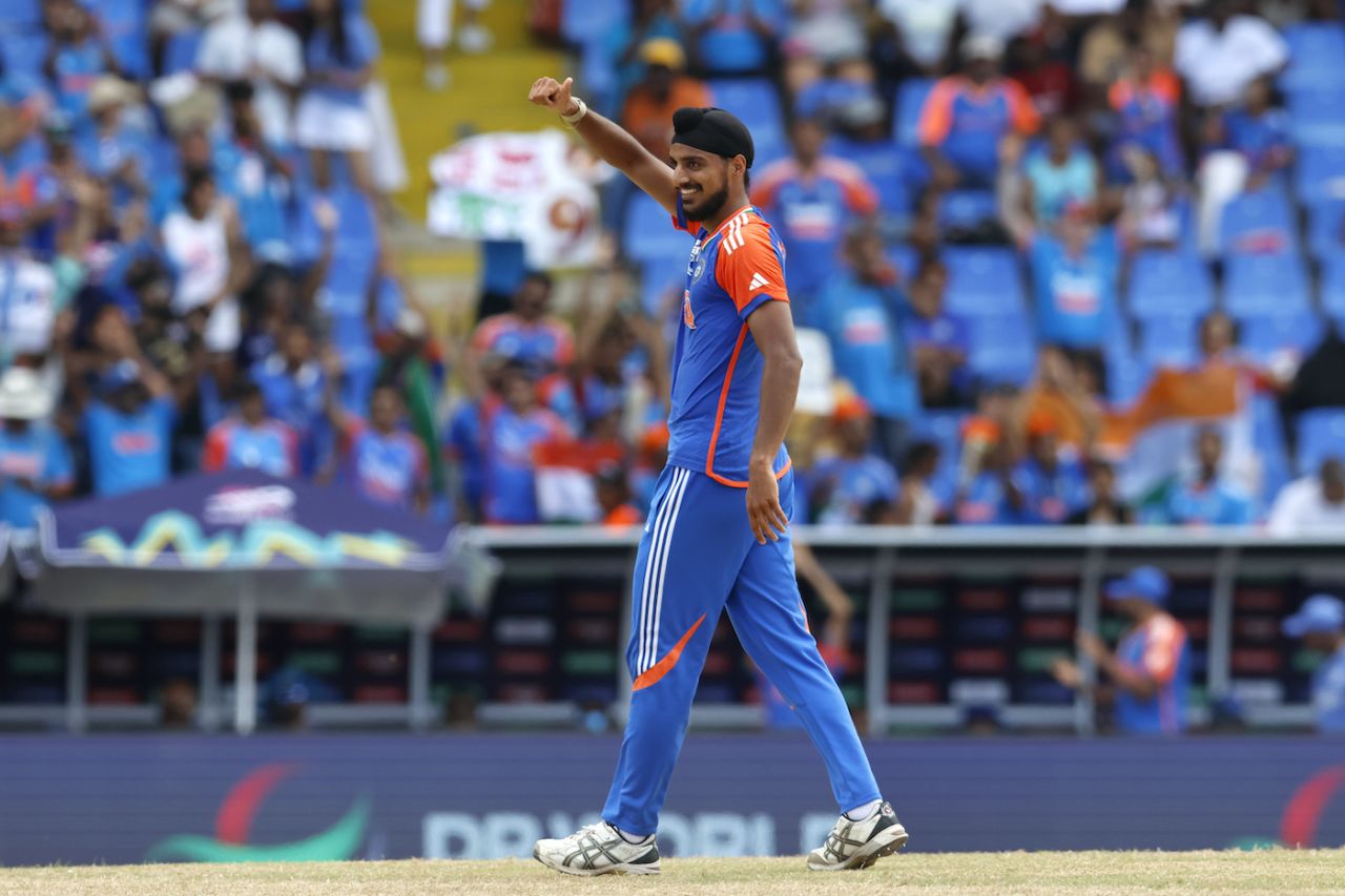 Arshdeep Singh finished with 2 for 30, Bangladesh vs India, Super Eight, T20 World Cup, Antigua, June 22, 2024