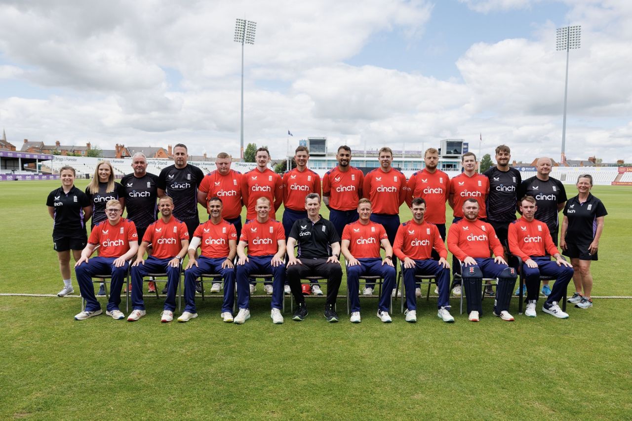 The England Deaf team poses ahead of play, England Deaf vs India Deaf, 4th T20I, Northampton, June 23, 2024