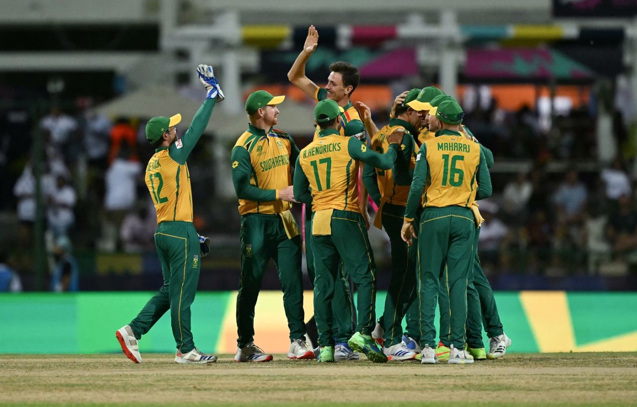 Marco Jansen struck in the first over to get rid of Shai Hope, West Indies vs South Africa, T20 World Cup 2024, Super Eight, North Sound, June 23, 2024