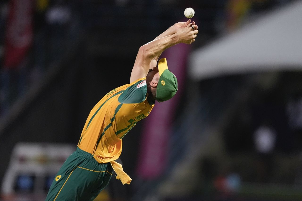 Anrich Nortje dropped Roston Chase in the powerplay, West Indies vs South Africa, T20 World Cup 2024, Super Eight, North Sound, June 23, 2024