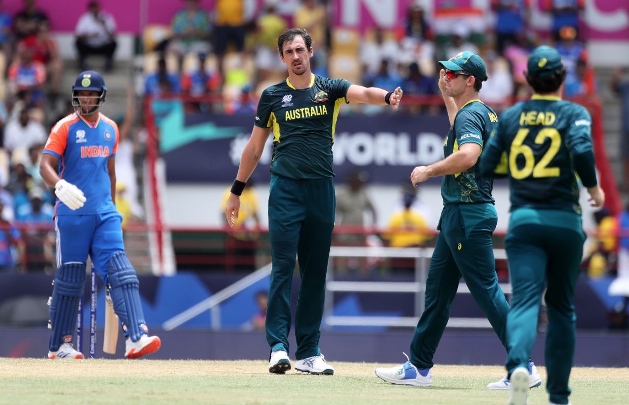 Mitchell Starc's twin strikes slowed India down, Australia vs India, T20 World Cup Super Eight, Gros Islet, June 24, 2024