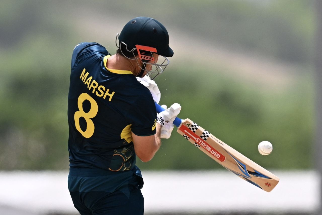Mitchell Marsh hits out, Australia vs India, T20 World Cup Super Eight, Gros Islet, June 24, 2024