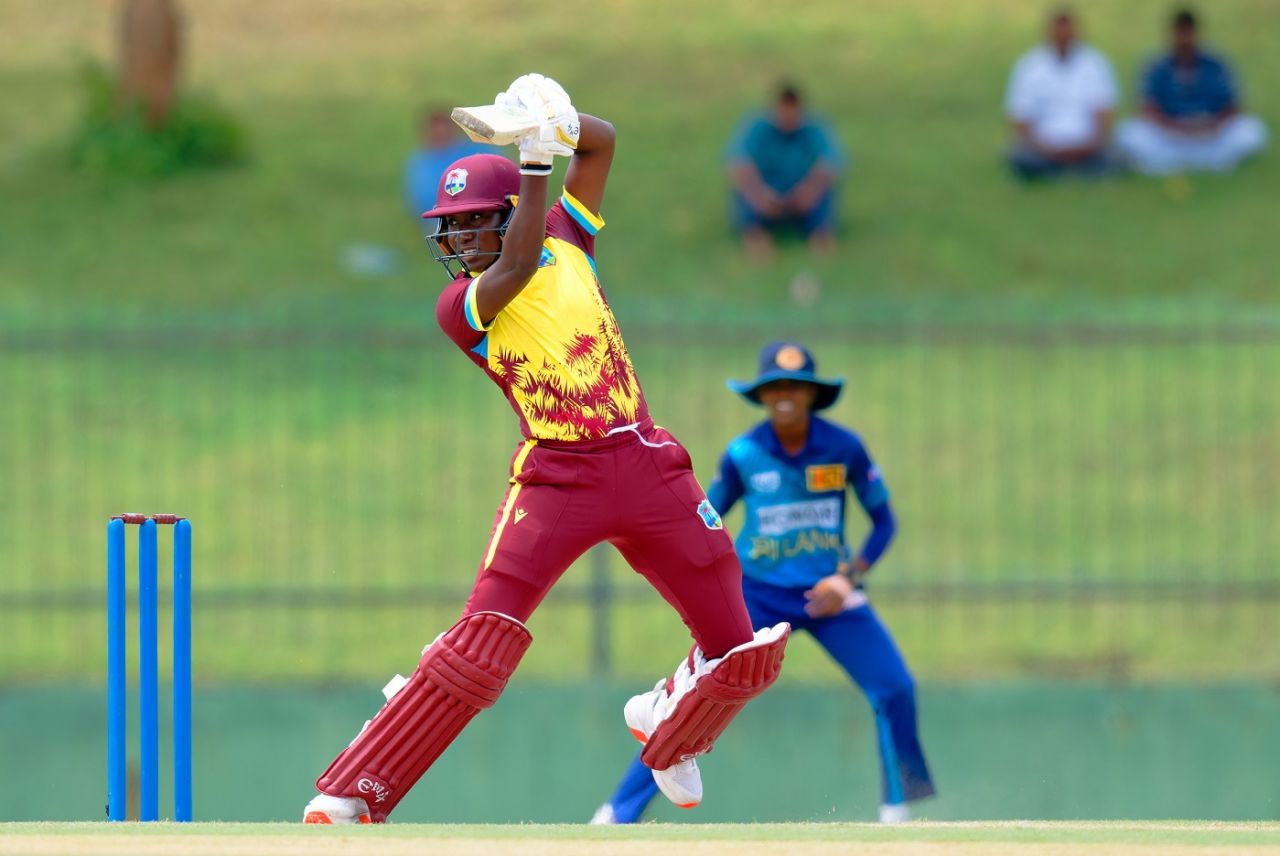 Stafanie Taylor hits through the off side, Sri Lanka vs West Indies, 2nd women's T20I, Hambantota, June 26, 2024