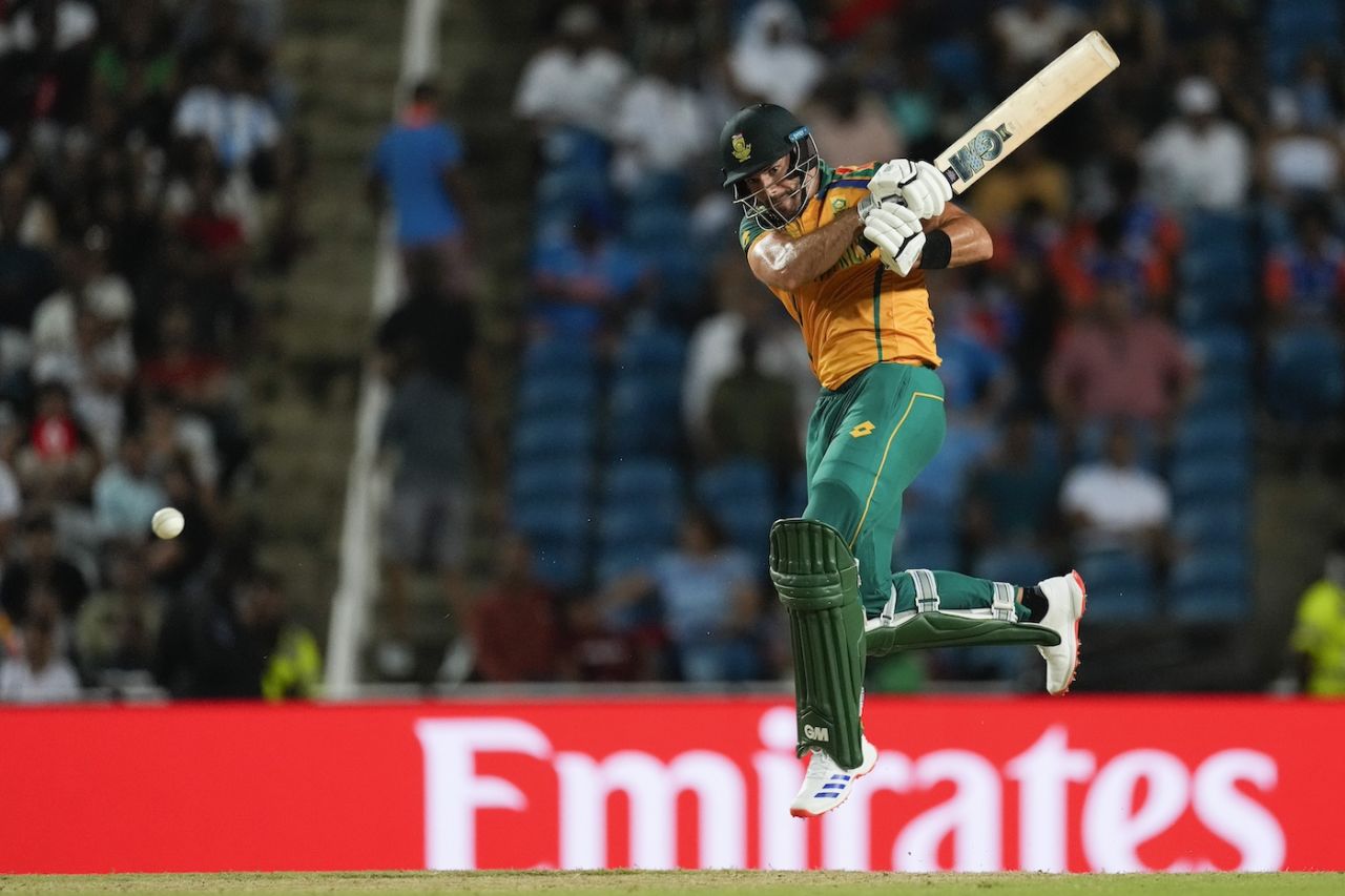 Aiden Markram went airborne to tackle the bounce, Afghanistan vs South Africa, 1st semi-final, Tarouba, T20 World Cup, June 26, 2024