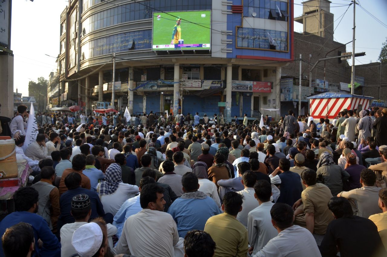 A large crowd got up early to watch the semi-final on a big screen in Jalalabad, Jalalabad, June 27, 2024