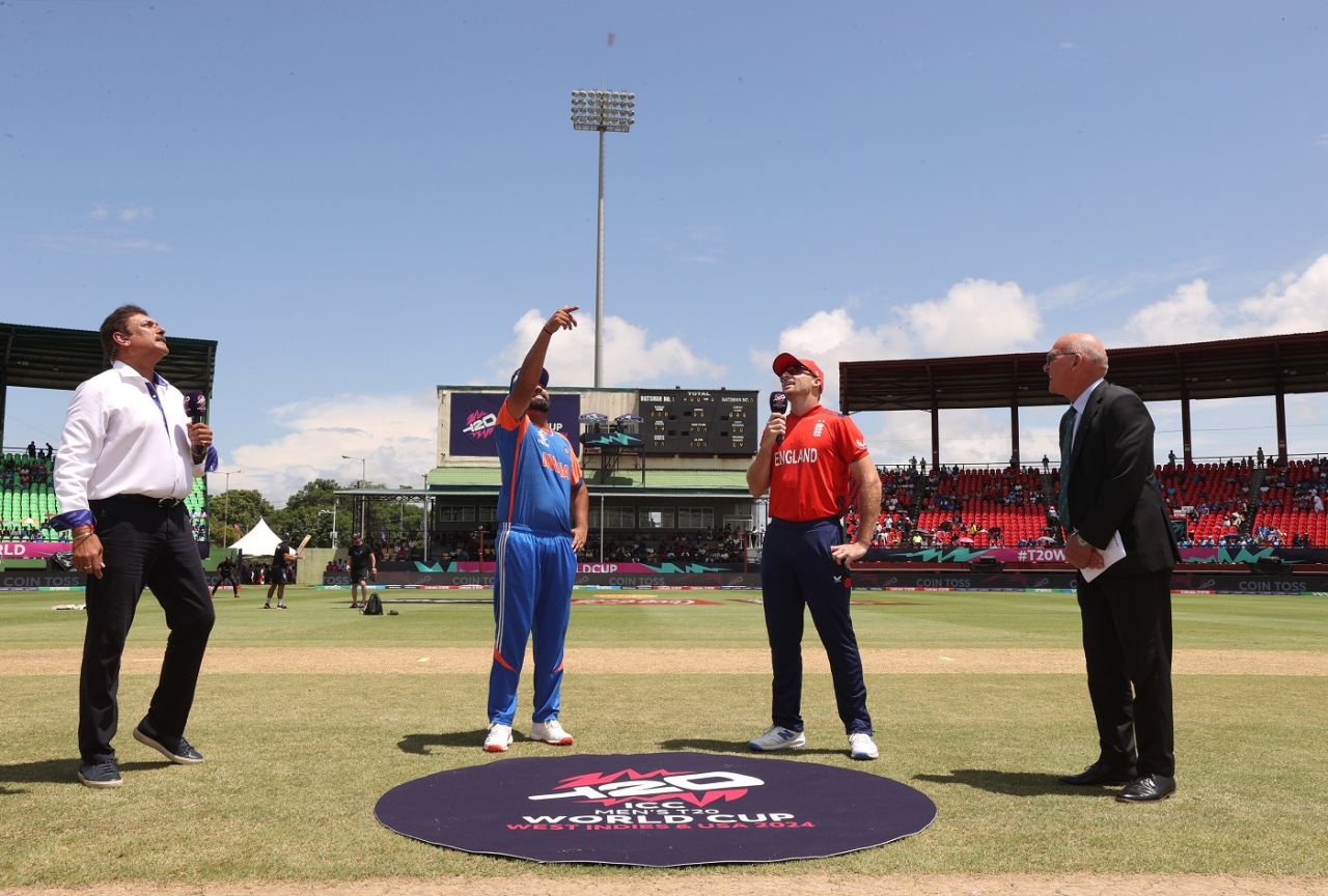 Jos Buttler won the toss and asked Rohit Sharma's India to bat, England vs India, T20 World Cup semi-final, Providence, Guyana, June 27, 2024
