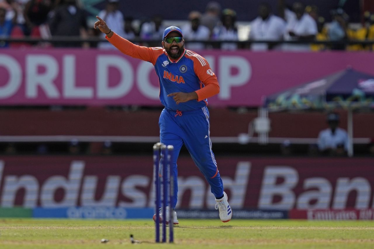 Rohit Sharma was thrilled to see the bails fall off, England vs India, T20 World Cup semi-final, Providence, Guyana, June 27, 2024