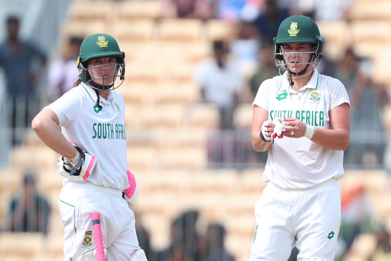Marizanne Kapp and Sune Luus added 93 for the third wicket, India vs South Africa, Only women's Test, 2nd day, Chennai, June 29, 2024