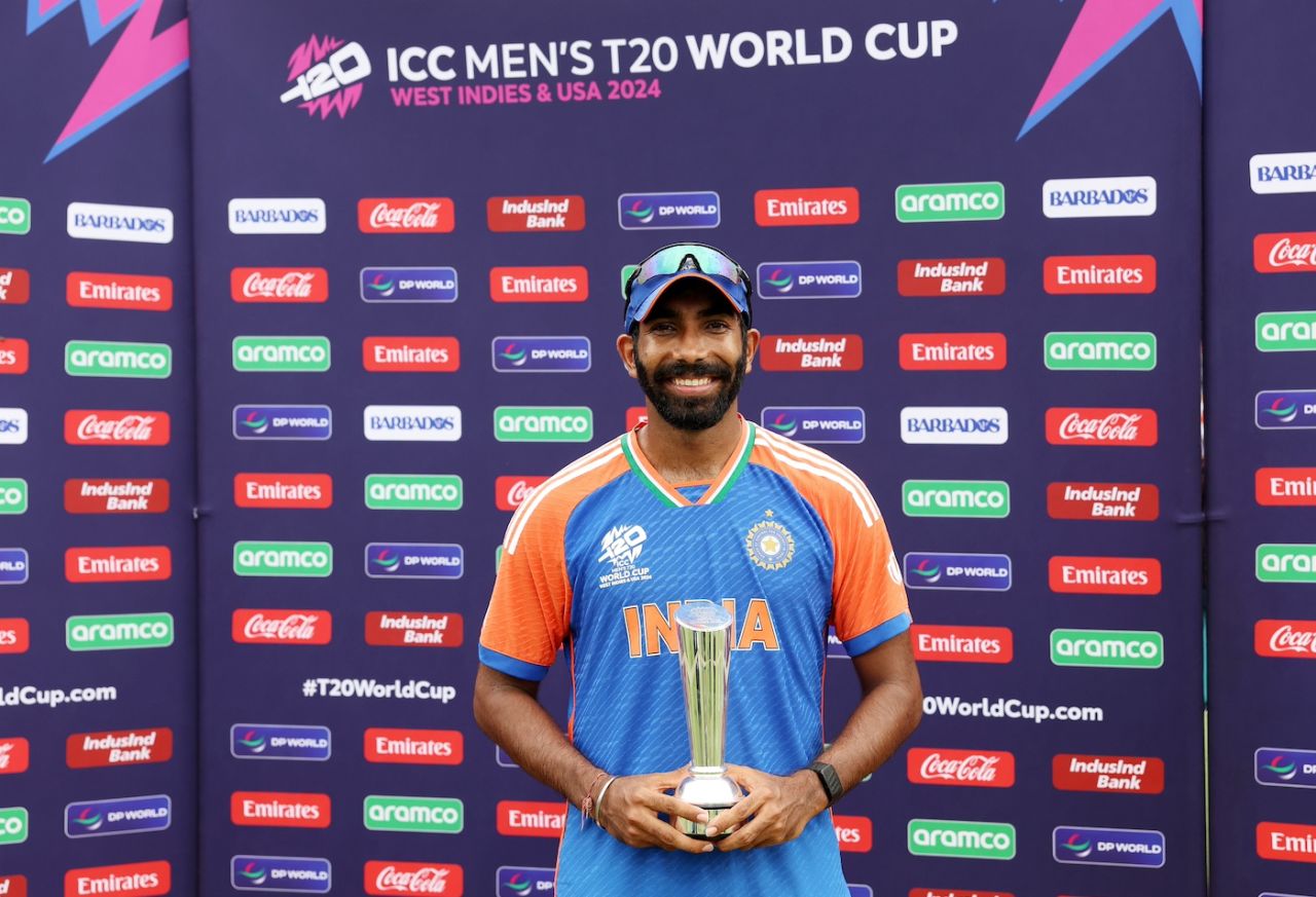 Jasprit Bumrah - who else? - was the Player of the Tournament, India vs South Africa, T20 World Cup final, Bridgetown, Barbados, June 29, 2024