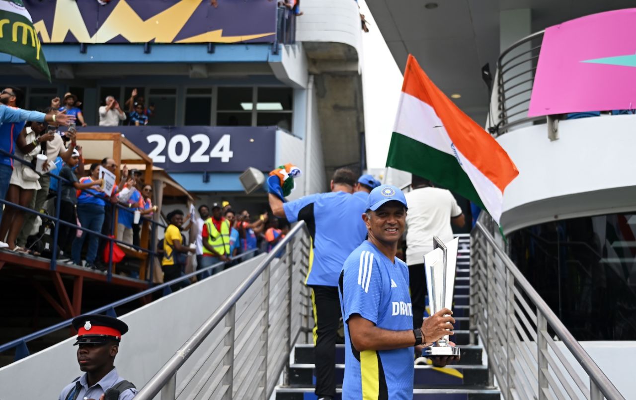 Signing off on a high - Rahul Dravid's stint as India head coach came to an end, but on a high, India vs South Africa, T20 World Cup final, Bridgetown, Barbados, June 29, 2024