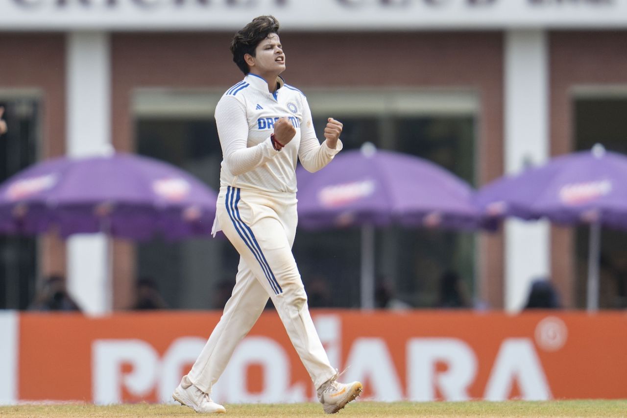 Shafali Verma picked up a wicket with sharp turn, India vs South Africa, Only women's Test, 4th day, Chennai, July 1, 2024