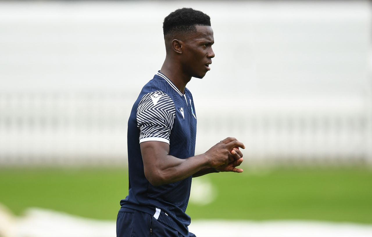 Shamar Joseph prepares to bowl in the nets, Lord's, July 8, 2024