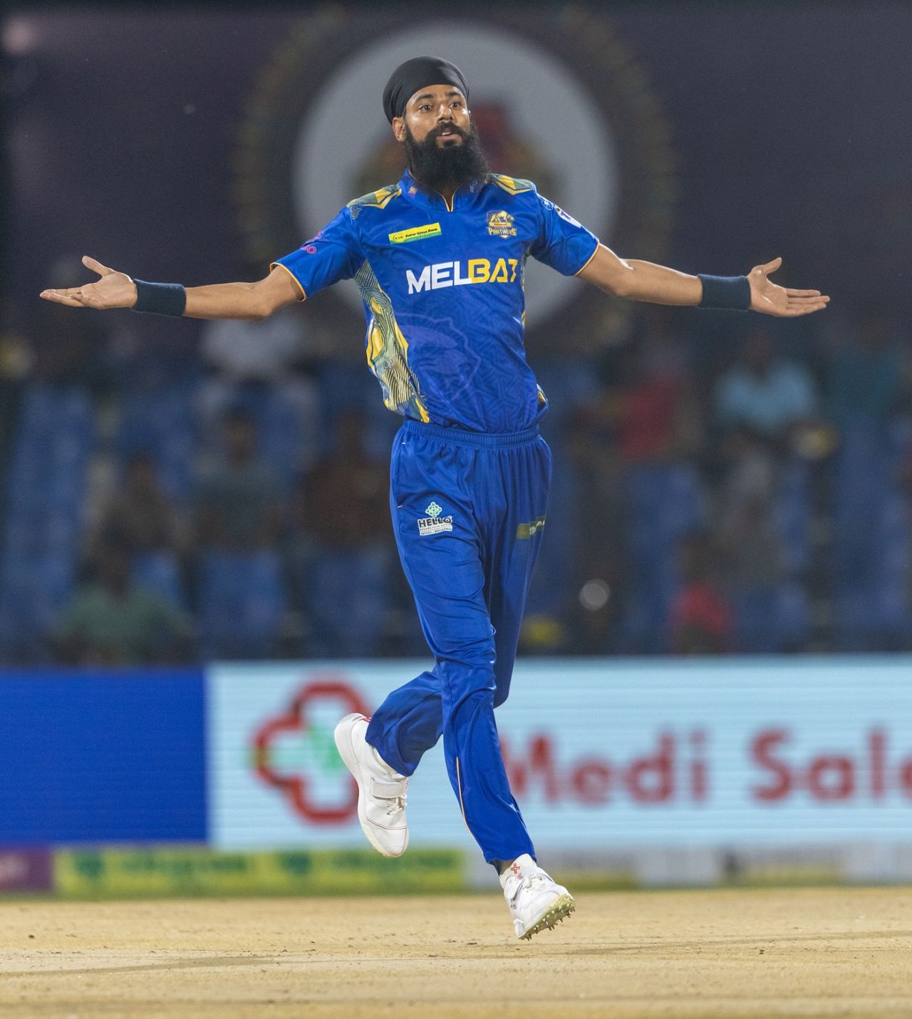 Gujapneet Singh celebrates a wicket, Madurai Panthers vs Trichy Grand Cholas, TNPL 2024, Salem, July 9, 2024
