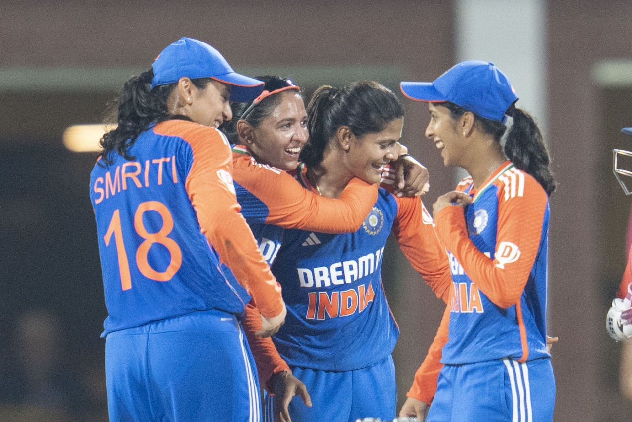 Radha Yadav enjoys her field day with Harmanpreet Kaur and Co, India vs South Africa, 3rd Women's T20I, Chennai, July 9, 2024