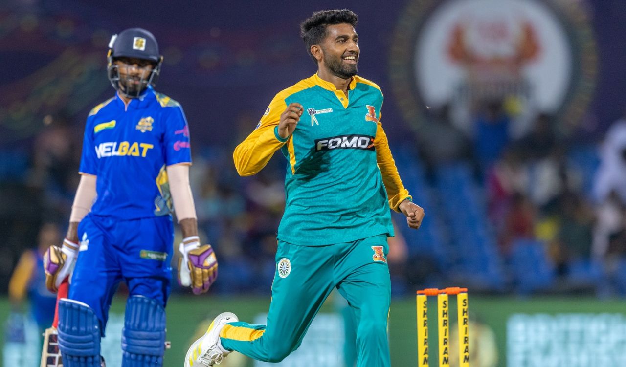 R Sanjay Yadav was among the wickets for Trichy Grand Cholas, Madurai Panthers vs Trichy Grand Cholas, TNPL 2024, Salem, July 9, 2024