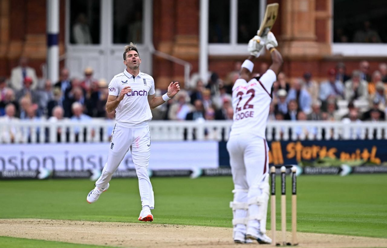 James Anderson ponders his next move vs Kavem Hodge, England vs West Indies, 1st Test, Lord's, 1st day, July 10, 2024
