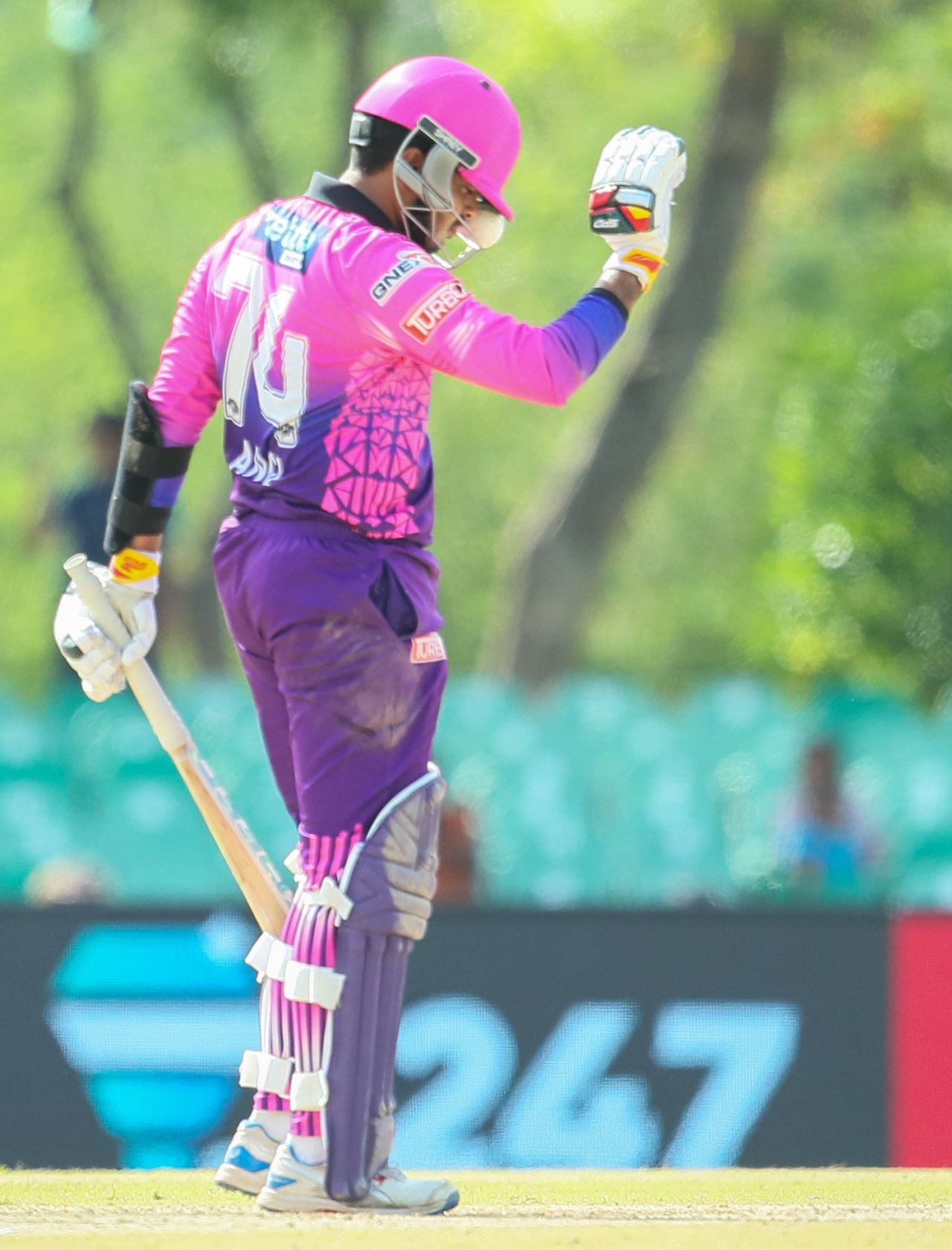 Angelo Perera retired hurt after being struck on the helmet, Colombo Strikers vs Jaffna Kings, LPL 2024, Dambulla, July 10, 2024